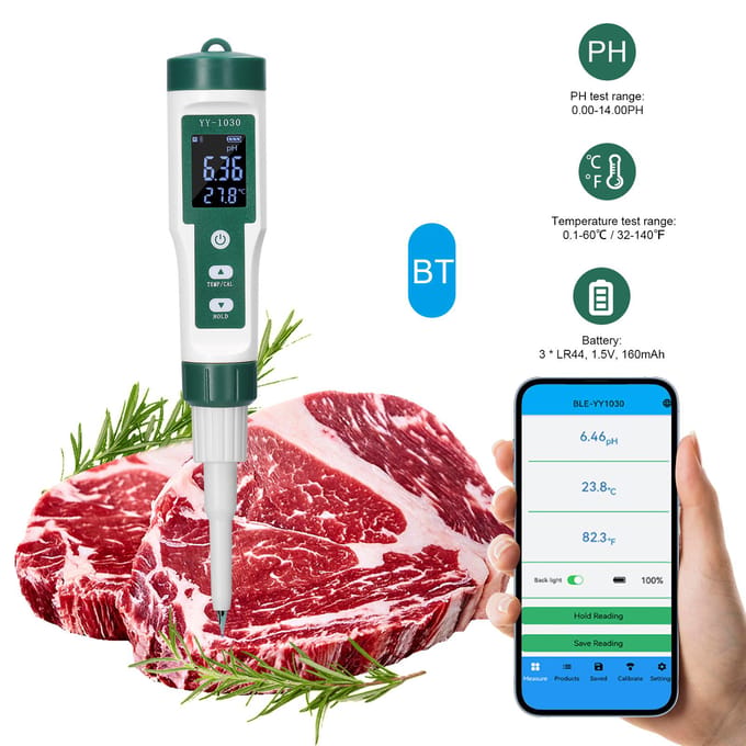 YY1030 Digitaal display Babyvoeding PH-meter Deeg-alkalimeter Kaas Cosmetica PH-detector Bodem wit