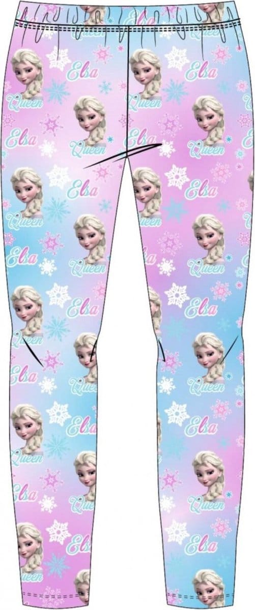 Frozen Legging - Elsa - Roze/Blauw - Maat 134 - Materiaal: 92% polyester + 8% elastaan