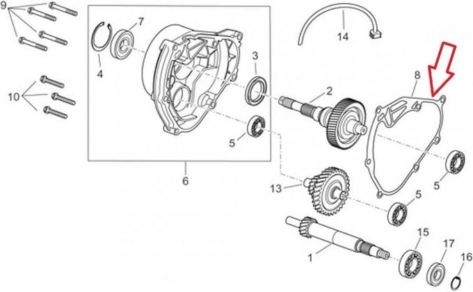 originele motorafdichting voor scooter piaggio 125 x9 evolution 2003 tot 2007 487383 nieuw