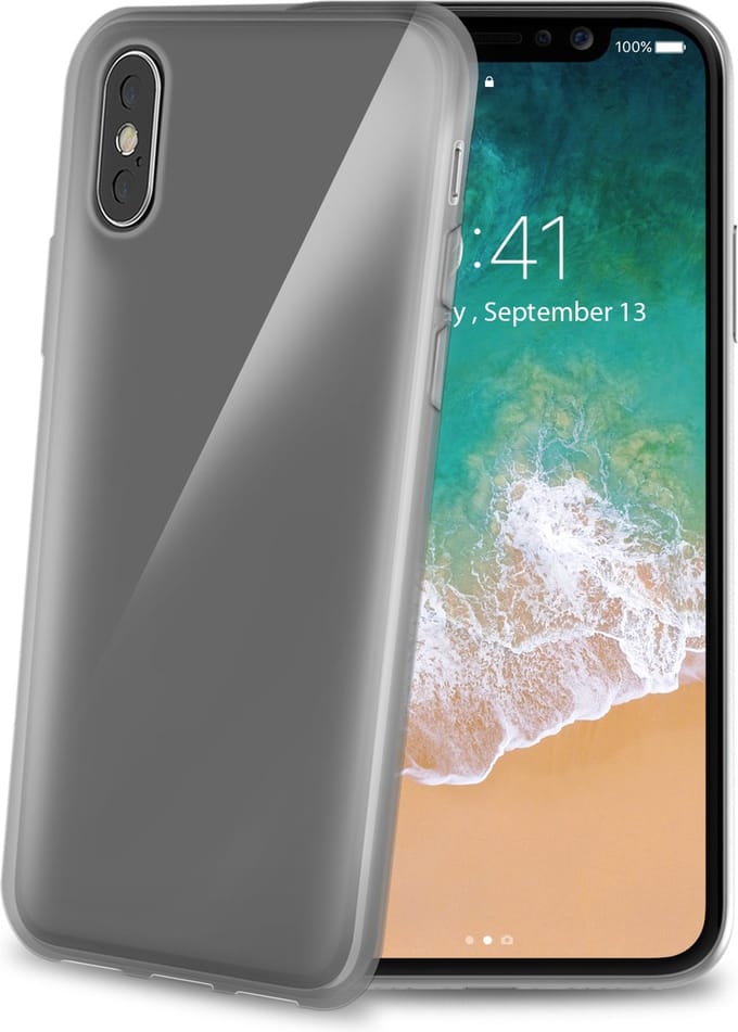 Celly - Gelskin Back Cover iPhone X/XS - Kunststof - Zwart -