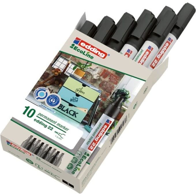 Viltstift edding 22 EcoLine schuin zwart 1-5mm