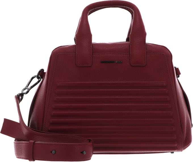MANDARINA DUCK Leren Handtas Schoudertas I-Con Tote Rumba Red Rood