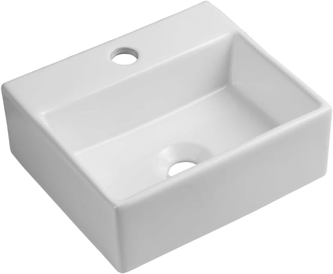 Moderne Vierkante Keramische Wastafel voor Badkamer - Wandmodel