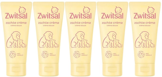 Zwitsal Zachte Crème - Milde Zwitsal Geur - 5x 100ml