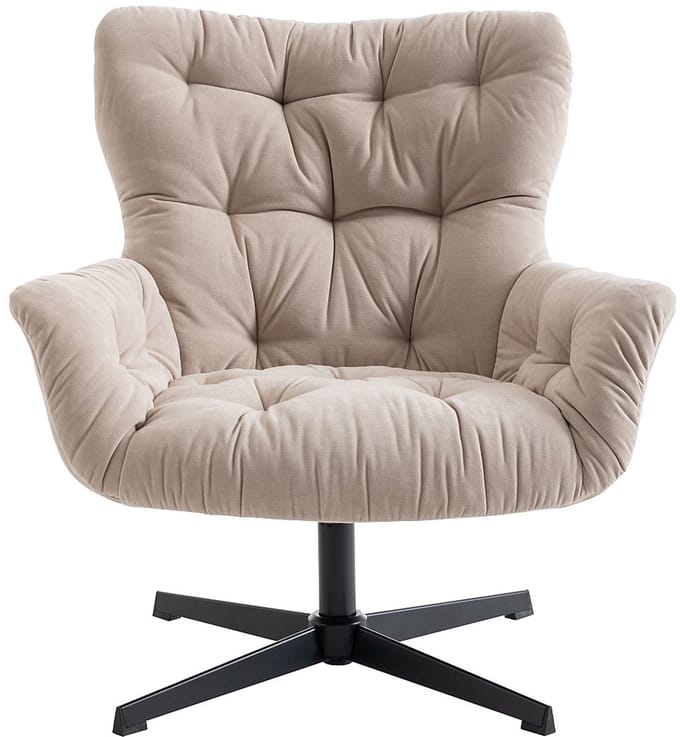 Vente-unique Draaifauteuil van beige stof OPHELIE