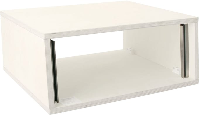 MUSIC STORE Studiorack 4HE - Studio racks van berk MP bouwpakket, wit, 7° schuin