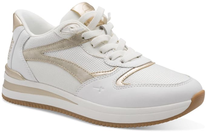 Tamaris Comfort Essentials Dames Sneakers - WIT/GOUD