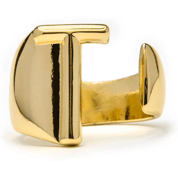 Luxenter Ring met 18-karaats geelgouden afwerking - Alphabet