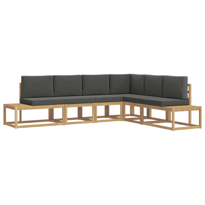 vidaXL - Buiten - bank - set - 4 - Stuk - Wit - en - antracietkleurig - Polyester