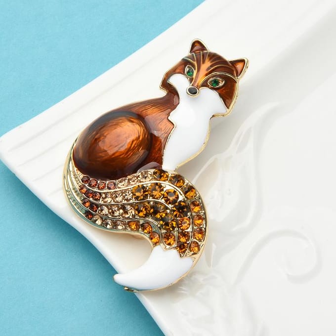 Strass Emaille Vos Broches Voor Vrouwen Animal Party Causale Broche Pins Geschenken