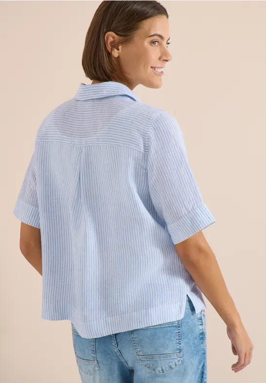 Blouse met korte mouwen van puur linnen