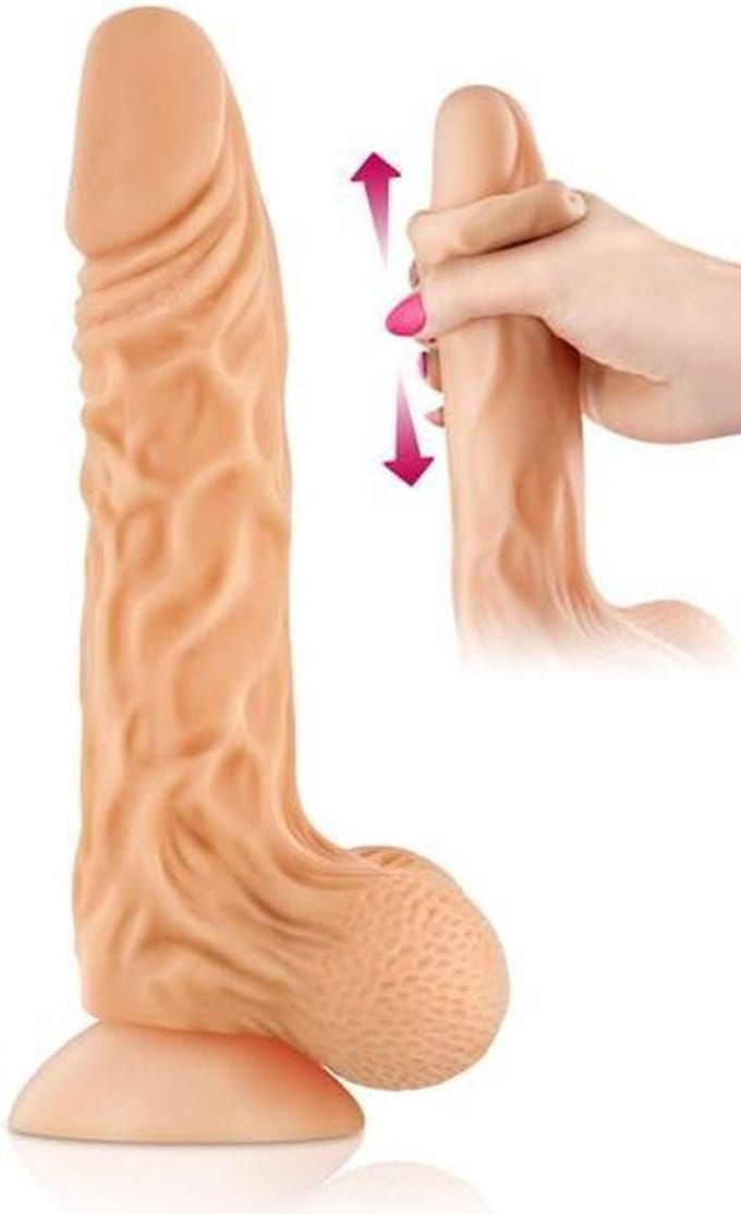 Real Body - Dildo - Real Max - Met Bewegende Voorhuid - 22 cm