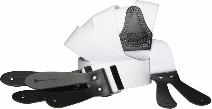 Pierre Mouton Contrast Bretel Wit - 120cm - Volwassenen - Heren - 35mm - M - L