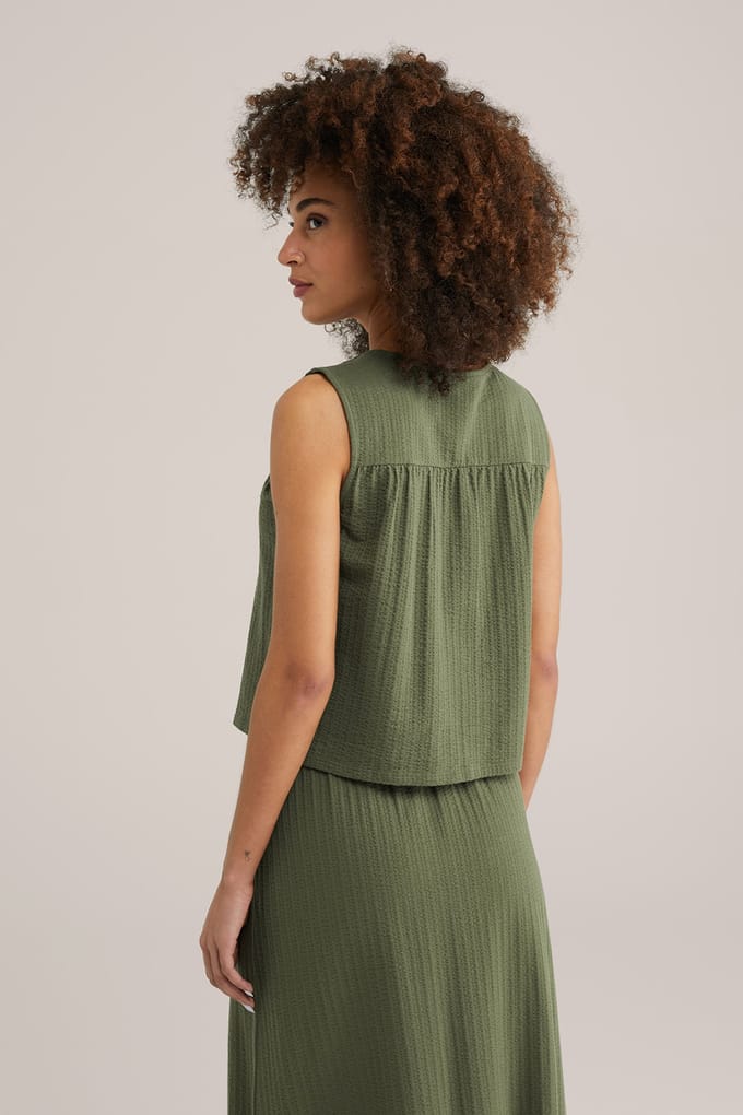 We Fashion Singlet Army Green Größe: S | Tanktops Outlet | Damen | Grün