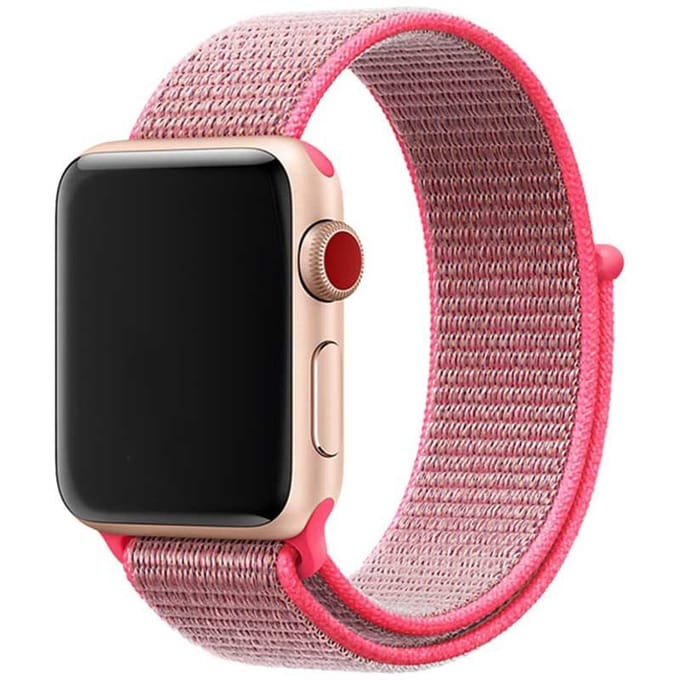 2+1 | Apple Watch Bandje Osvo - Geweven - Nylon - Roze