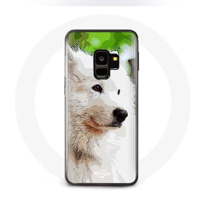 Coque pour samsung galaxy S9 plus Chien Samoyède Blanc