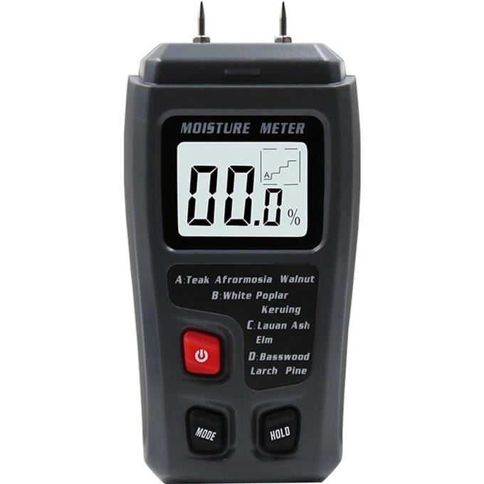 Digitale houtvochtmeter Pintype LCD-achtergrondverlichting Draagbare houtvochttester 4 modi schakelbaar