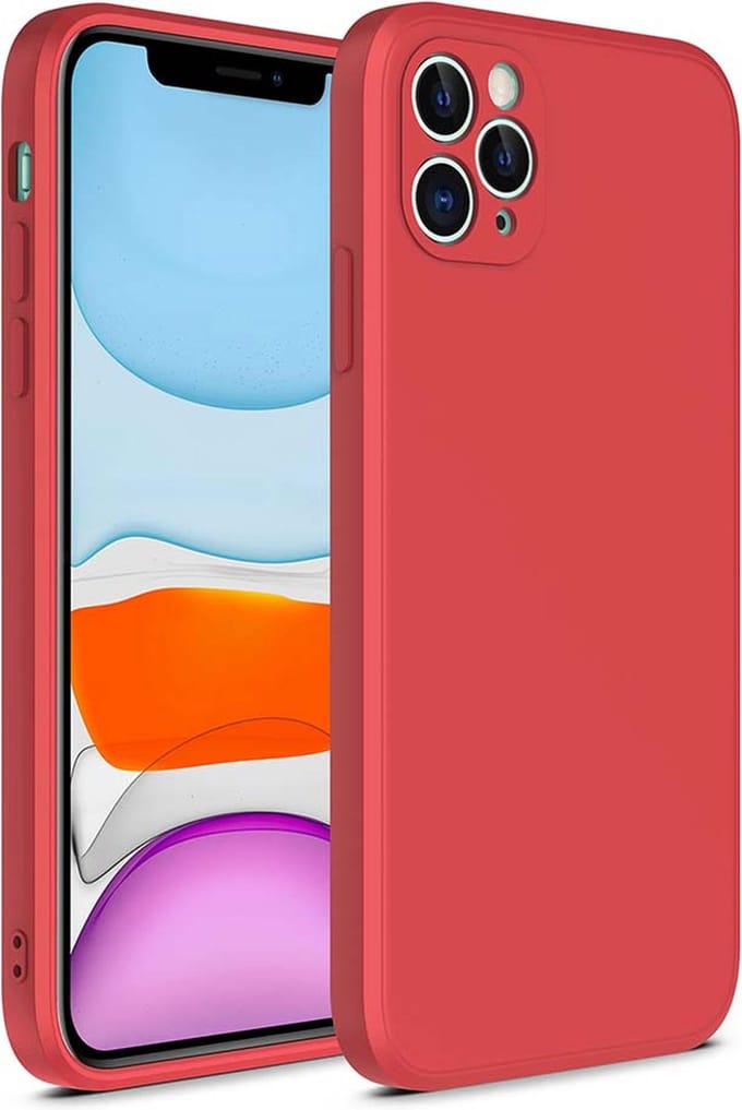 Smartphonica iPhone 11 Pro Max siliconen hoesje met zachte binnenkant - Rood geschikt voor iPhone 11 Pro Max