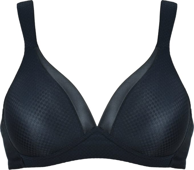 Naturana - Soft bh met glansband en patroon - 5918 - Zwart - 80A