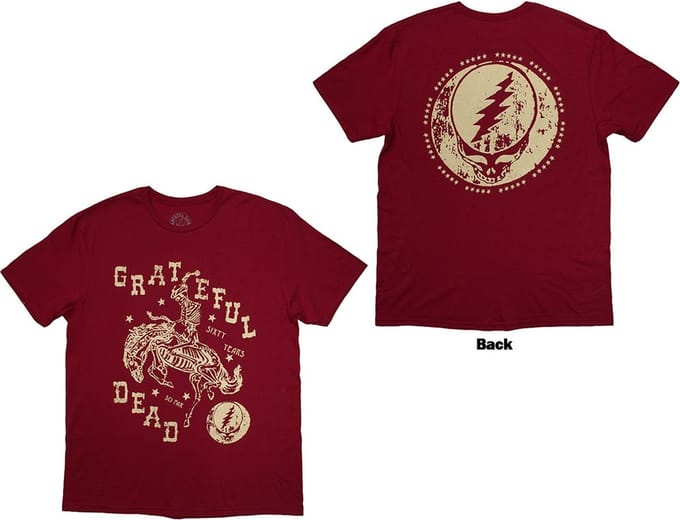 Grateful Dead - Skeleton Horse Heren Tshirt - S - Rood