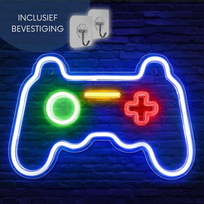 ZoeZo Wandlamp Game Controller - Neon verlichting - Sfeerverlichting - LED lamp - Mancave - Neon Sign - Multi