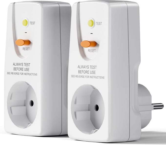 Fi Veiligheidsschakelaar - Aardlekschakelaar Stopcontact - Elektrische Beveiliging - Snelle Uitschakeling 0.1s - 16A 10mA - Wit