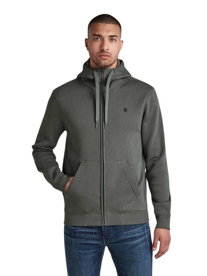 G-STAR Premium core hdd zip sw l\s Heren Trui - graphite