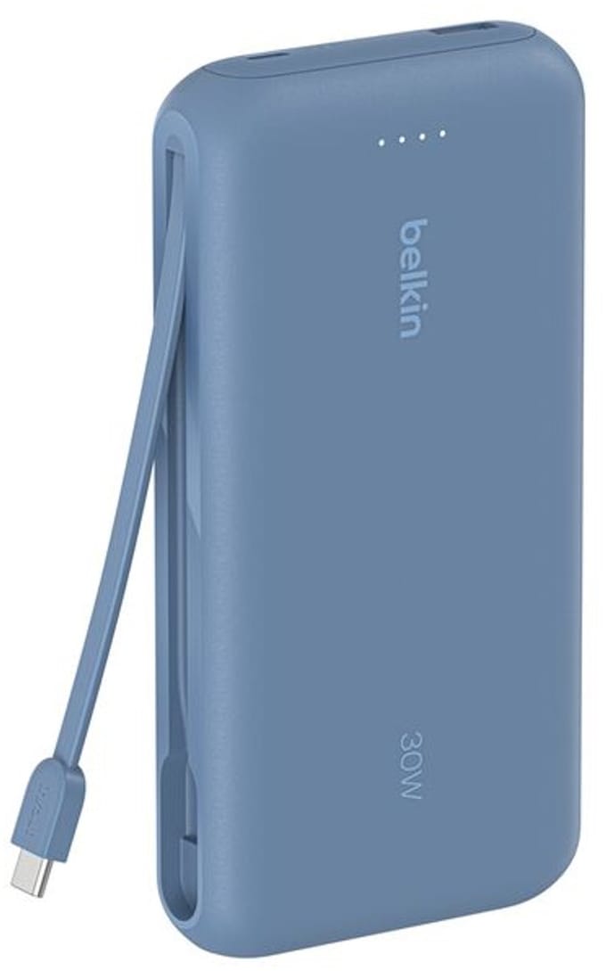 Belkin BoostCharge power bank - with integrated cable - 2 x USB-C USB - 30 Watt - 20000 mAh
