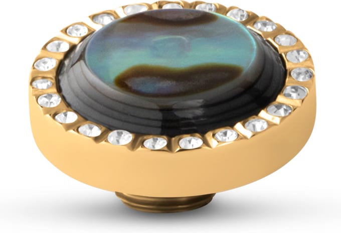 Melano Vivid Sunny CZ Steentje Abalone | Goud