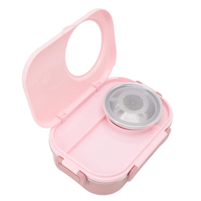 Boîte à déjeuner Bento 1450ml Compartiment en acier inoxydable Boîte à bento thermique Contenants Bento double couche L(for 6.5-9kg) rose