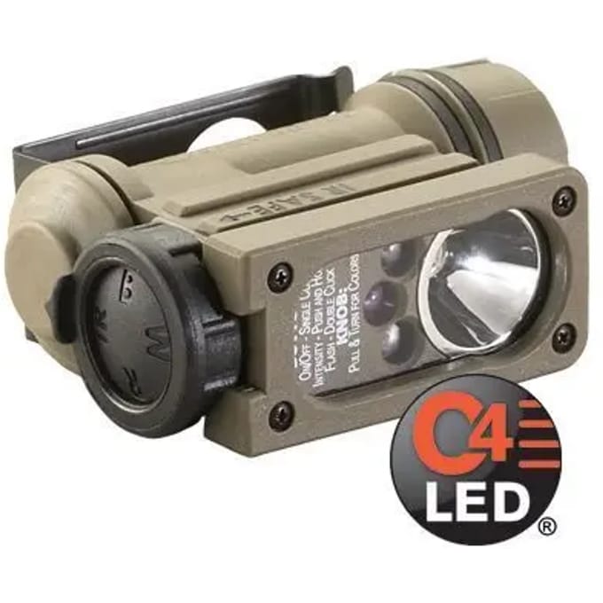 Helm clip licht + batterij Streamlight Stream Sidewinder Compact II Coyote °