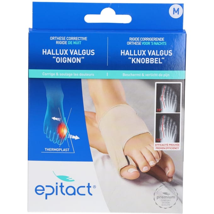 Epitact® Rigide Corrigerende Hallux Valgus 'Knobbel' Orthese voor de Nacht Medium 1 Verband(en)