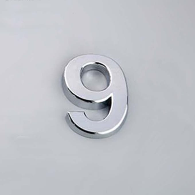 5CM 0-9 signe plaque d'immatriculation chiffres autocollant porte adresse hôtel maison numéro moderne Silver/9