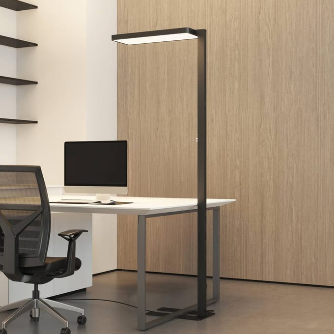 Arcchio LED vloerlamp Timon, 54W, zwart, hoogte 195 cm