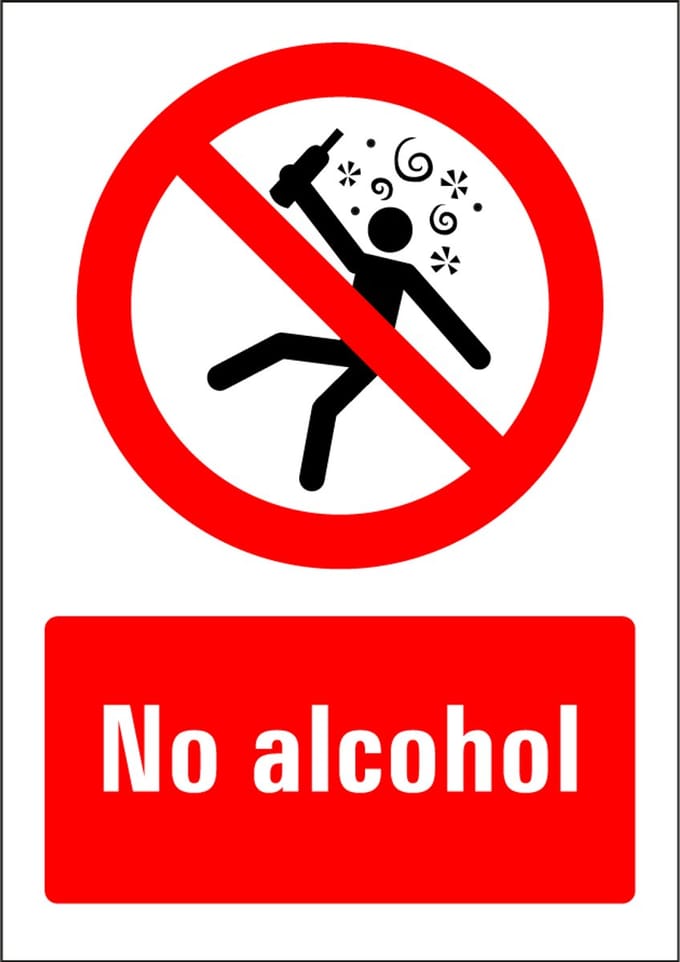 No alcohol bord - kunststof 297 x 420 mm