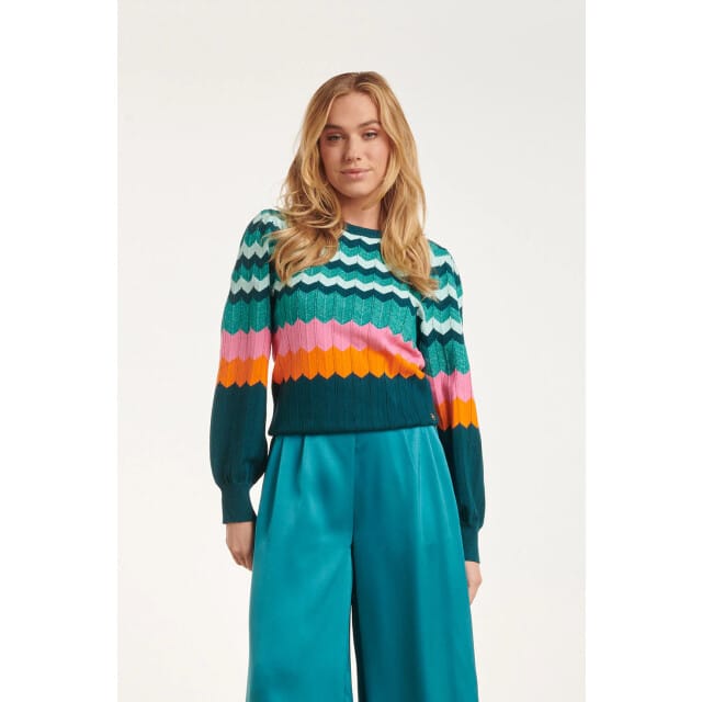 Smashed Lemon 24609 rijke zig-zag gebreide top |