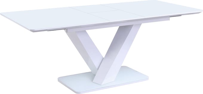 Eetkamertafel Layla Wit - MDF - Rechthoek - 160x90cm - Hoogte 77 cm