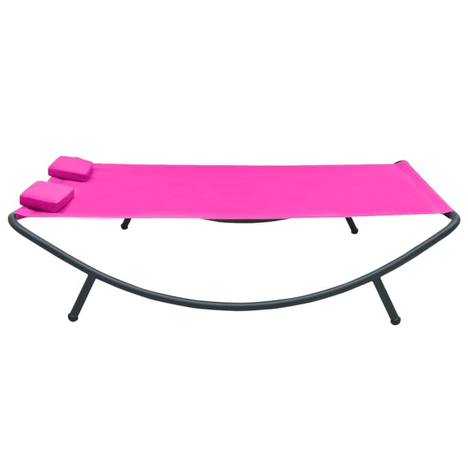 vidaXL - Loungebed - stof - roze