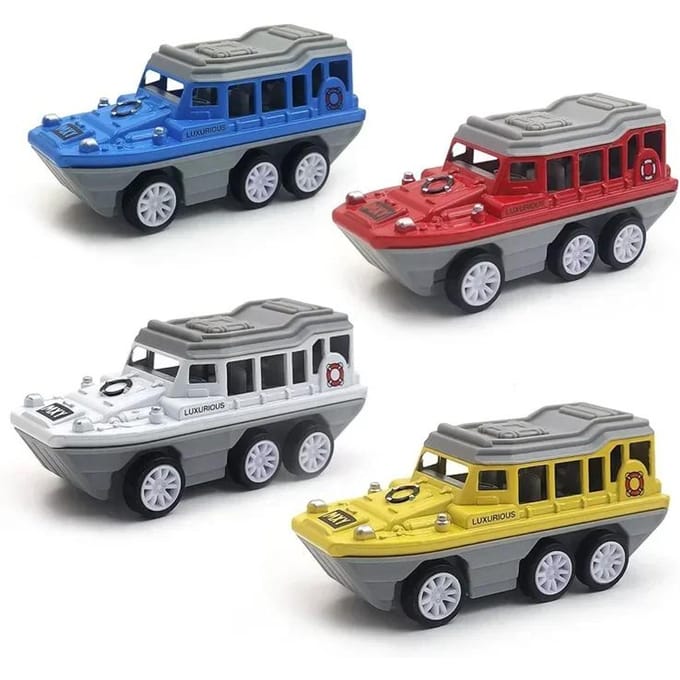 10 cm Véhicules Amphibies à Friction Simulant l'Eau Collection de Voitures en Alliage Métallique Jouets Mini Modèle de Décoration Pour Cadeau gray