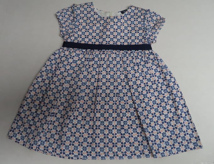 Jurk - Meisje - Gebloemd - Marine / wit / oranje - 1 jaar 80