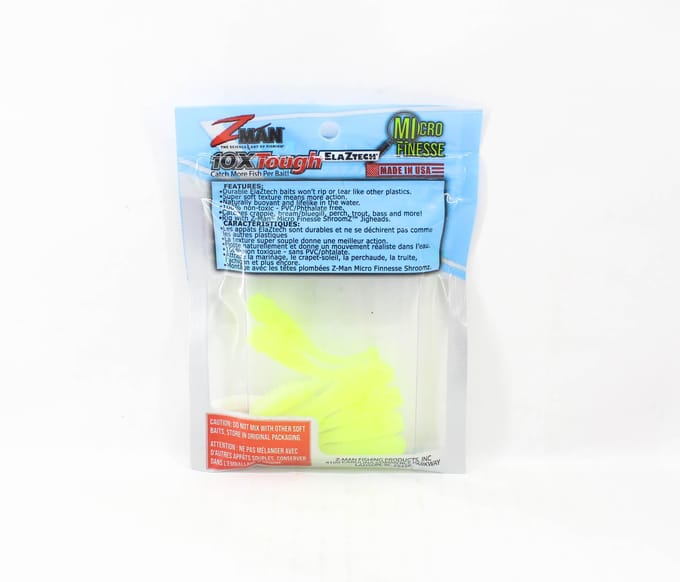 Zman Zacht kunstaas Baby BallerZ 2 Inch 8/Pack Glow Chartreuse (6582) white