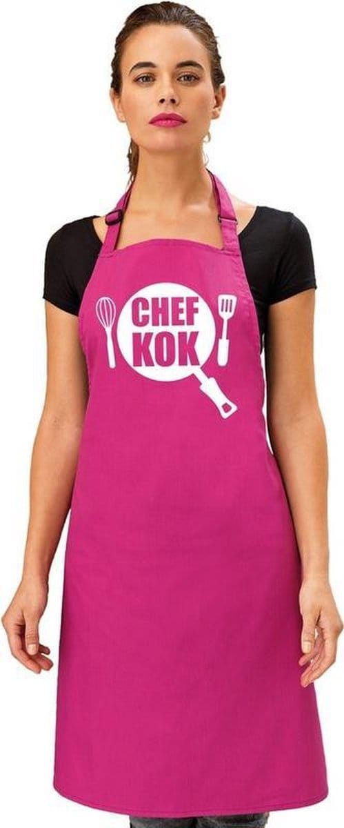 Chef Kok  keukenschort roze dames