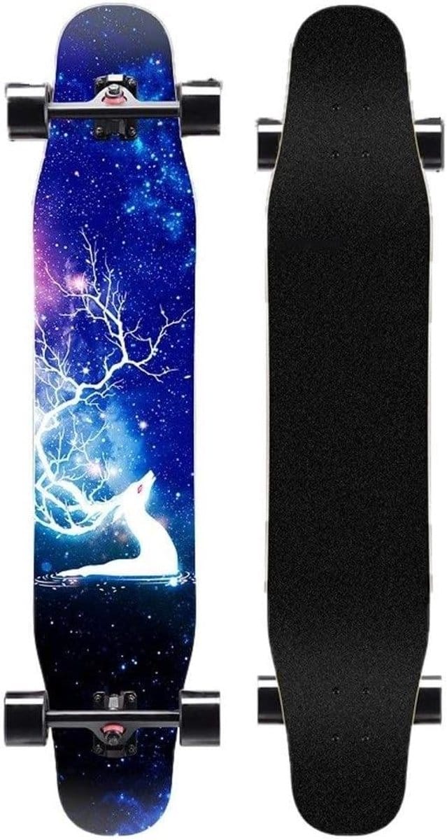 Longboard Skateboard - Cruiser Board - Straat Skating - Dubbele Kick Deck - 120 cm - Niet gespecificeerd