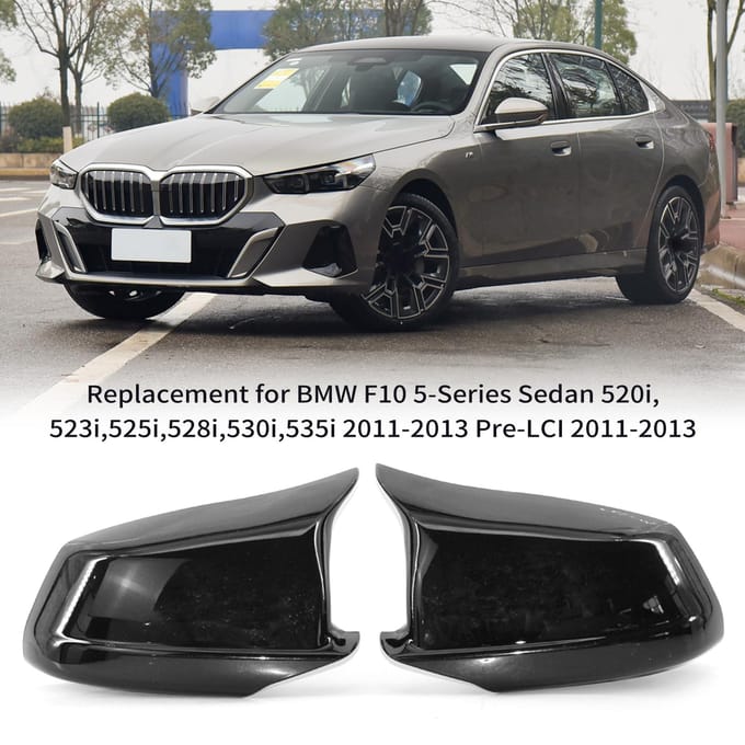 Lot de 2 coques de rétroviseurs latéraux pour BMW noir