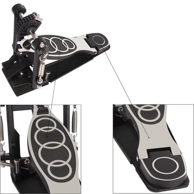 Contrabaspedaal Direct Drive Basdrum Kick Pedalen Pack of 2 zwart