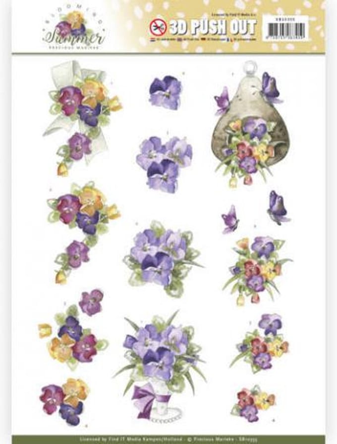 Zomer Viooltjes - Blooming Summer 3D-PushOut Precious Marieke