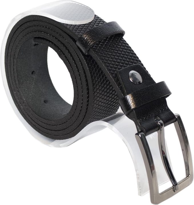 Riem - Zwart - Leer - - 3 cm Breed Met Een Gestippeld Patroon - Taillemaat 105 cm