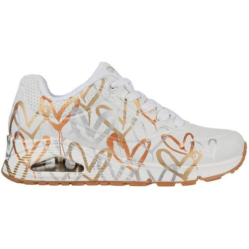Skechers Uno-Metallic Love - Dames Sneakers - Wit