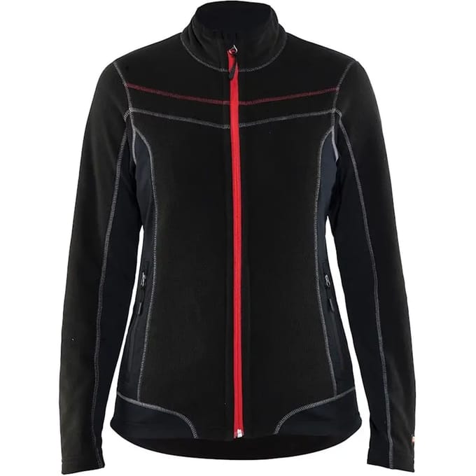 Blåkläder 4924-1010 Dames Microfleecevest Zwart/Rood maat M