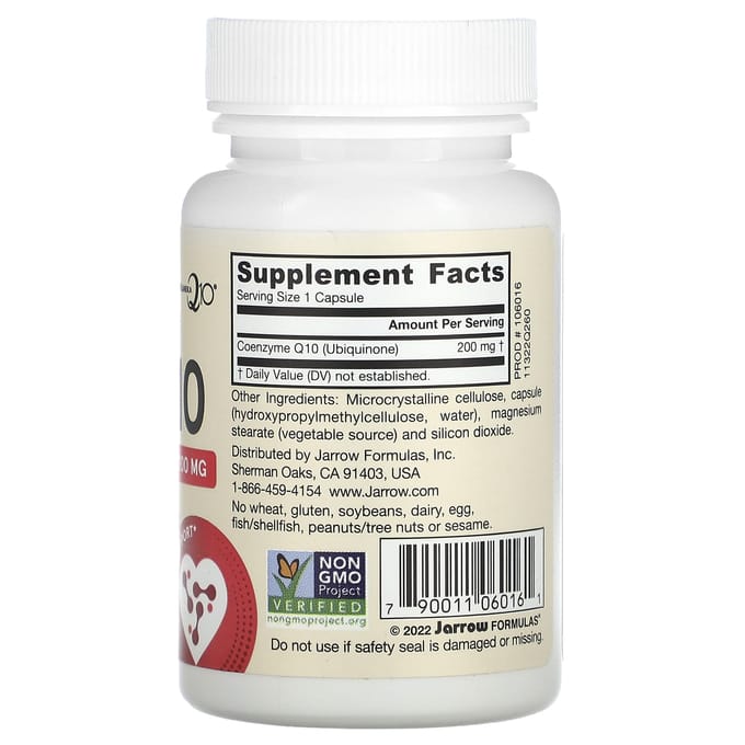 Jarrow Formulas, Vegan CoQ10, 200 mg, 60 Plantaardige Capsules